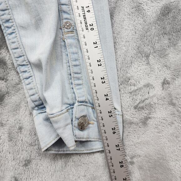 True Religion Jacket Men Denim Jacket M Blue Light Wash Jimmy Trucker Streetwear - Picture 11 of 13